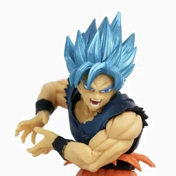 raregets 20 cm DBZ Super Saiyan Son Goku- Blue Hair PVC Action Figure, Anime Collectible image 5