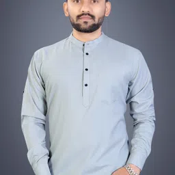 sopani Men Solid Pure Cotton Straight Kurta image 4