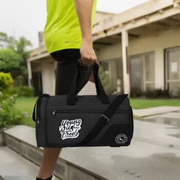 bag-age 25 L Gym Duffel Bag - BG-7802 Water Resistant Gym Bag for Men & Women with Shoe Compartment - Black image 5