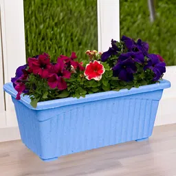 Kuber Industries White & Blue 6 Pieces Textured Lightweight Planters image 4