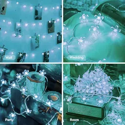 kavyashine 16 LEDs 3 m White, Blue Flickering Flower Rice Lights image 5