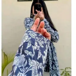 anamwear Casual Regular Sleeves Solid, Embroidered, Embellished, Lace, Printed, Striped, Ethnic Motifs Women Blue Top-picture-35