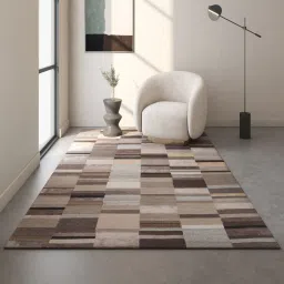 jaipur rugs Grey Abstract Wool and Viscose 4 ft X 6 ft Hand Tufted Rectangle Carpet image 1