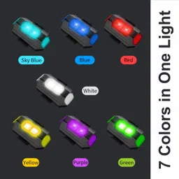 dstechbar Universal Safety Small Light 7 Colors, 30 Modes, Cycle, Helmet, Motorbike 2pc LED Rear Break Light image 2