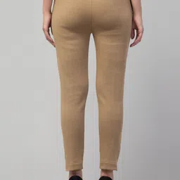 diamond ruby Women Regular Fit Beige Wool Trousers image 2