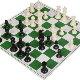 sports & fitness junction Foldable 17x17 Chess Game with Premium Solid Plastic Pieces Chess Board 1 cm Chess Board image 2
