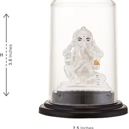 silverspot jewel 999 Pure Silver Ganesha/Vinayaka Beautiful Idol/Statue/Murti with Acrylic Base for Pooja/Gift Item for ospicious occassions Decorative Showpiece - 9 cm image 2