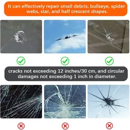euroautogo Windshield crack repair formula, for repairing long cracks, holes, cracks Pack 1 Windshield Repair Kit image 4
