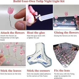 gapvelu Cube Tulip Lamp, 2024 New Mirror Tulip Night Light, Tulip Flower Lamp Night Lamp image 4