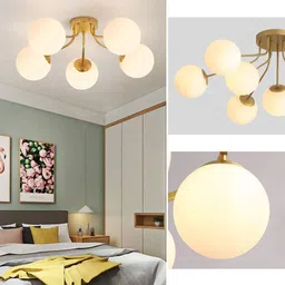 flipkart smartbuy Modern Sputnik 5-Head E27 Frosted Glass Globe chandelier bulb not included Chandelier Ceiling Lamp image 5