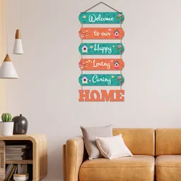 vibecrafts Welcome Multicolour Engineered Wood Wall Hanging Quotes image 2