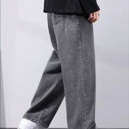 hoker Men Loose Fit Mid Rise Grey Jeans image 3