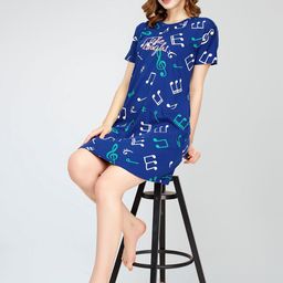 Zeyo Coversational Printed Pure Cotton T-shirt Nightdress-picture-42