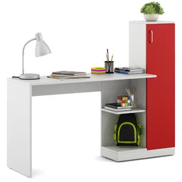 a globia creations Cherry Kids Study Table in Red Colour image 5