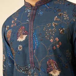 diwas by manyavar Men Printed Viscose Rayon Straight Kurta image 4