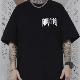 scott fincher Men Printed Round Neck Cotton Blend Black T-Shirt-picture-24