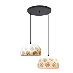 radhika dahlan Hand Painted Terracotta Cluster Hanging Light image 5