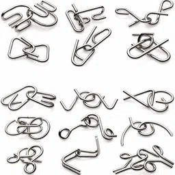 dherik tradworld 16 Pcs Metal Wire Puzzle Toy Brain Teaser, IQ Test Magic Ring for Kids or Adults image 4