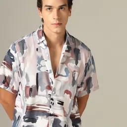 leriya fashion Men Night Suit Set Grey Printed image 4