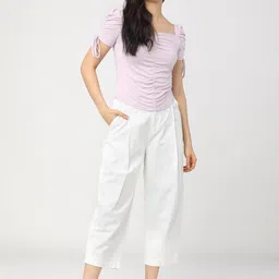 Tokyo Talkies Purple Solid Regular Top image 2