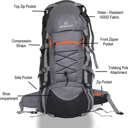 grabmount Travel Bag Hiking /Trekking /Campaign Bag Rucksack Rucksack- 70 L image 4