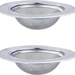 kitchwish Stainless Steel Water Sink Strainer "9 cm" Wash Basin Jali, Kitchen Drain, Basin Basket Filter Stopper for Sink Jali, Mesh for Drainer Net Basket, Pack of 2 Collapsible Strainer-picture-10