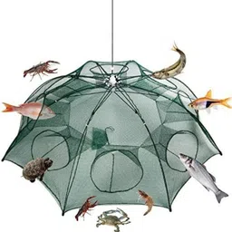 rich decor Fishing Net, Fish Trap Portable Strengthened 8 Holes Automatic Fishing Net Aquarium Fish Net-picture-12