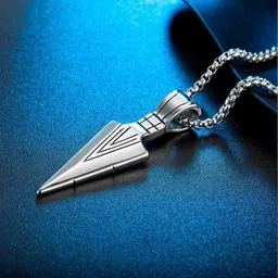 whitechimes Arrowhead Pendant Punk Style Men's Arrow Pendant/Locket Biker, Party wear Silver Stainless Steel-picture-14