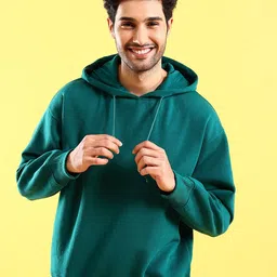 the indian garage co. Men Full Sleeve Solid Hooded Sweatshirt image 1