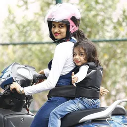 momscape Two Wheeler Safety Belt for Sitting Back Adjustable Padded Strap Kid Travel Seat Baby Carrier image 1