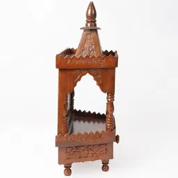 shilpi Climent Brown Sheesham Wood Floor Rested Mandir With Door image 4