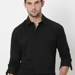 mufti Men Slim Fit Solid Spread Collar Casual Shirt image 1