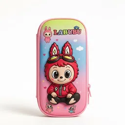 3D Cartoon Hard Case Pencil Pouch for Kids | Large Capacity Stationery Organizer 3D Cartoon Character Art Polyester Pencil Box-image-12