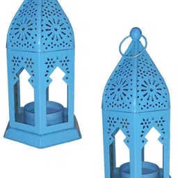 blue well overseas Antique Collection Decorative Hanging Lantern/Lamp Blue Iron Hanging Lantern-picture-18