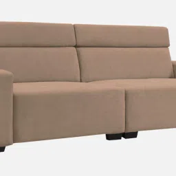 febonic Hiro Fabric 3 Seater Sofa With Adjustable Headrest In Wheat Beige Color image 3