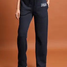 tokyo talkies Women Solid Dark Blue Track Pants-picture-41