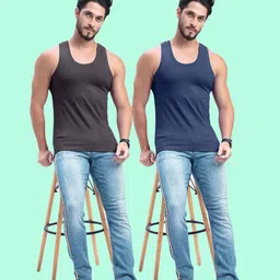 milton Pack of 2 100% Cotton Undershirt | Breathable & Comfortable Fit | Daily Wear | Pack of 2 Men Vest image 3