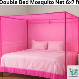 covercraze HDPE - High Density Poly Ethylene Adults Washable RED mosquito net Mosquito Net-picture-18