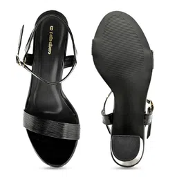 pelle albero Women Black Block Heels image 4