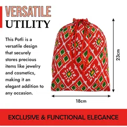 Kuber Industries Set Of 12 Printed Silk Potli Clutches image 4