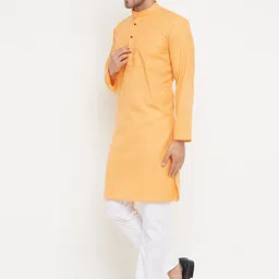 Armaan Ethnic Men Orange Striped Kurta with Pyjamas image 5
