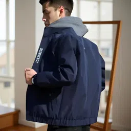 houseofcommon Men Solid Bomber Jacket image 4
