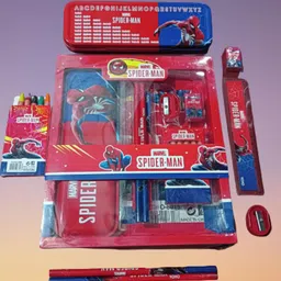 poal Spiderman Print Pencil Box Combo With Crayons/Pencil Box For Boys & Girls Geometry Box-picture-23