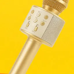 3baan X601 Wireless Bluetooth Karaoke Mic – Gold & Blue Premium Edition Microphone image 1