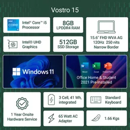 DELL 15 Intel Core i5 13th Gen 1334U - (8 GB/512 GB SSD/Windows 11 Home) 3530 Thin and Light Laptop image 2