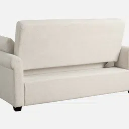 febonic Fornia Fabric 3 Seater Pull Out Sofa Cum Bed In Ivory Cream Colour image 5