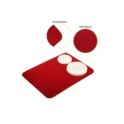 Kuber Industries Red 2 Pieces Microfiber Reversible Water Absorption Dish Drying Mats image 3