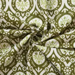 patricko Green Geometric 300 TC Cotton Double King Sized Bedsheet With 2 Pillow Covers image 5