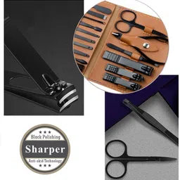 hexa hub 16 IN 1 Stainless Steel Professional Manicure & Pedicure Kit With Leather Case image 2