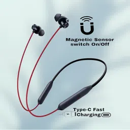 skm Bulllets- MAGNETIC POWER OFF/ON 52Hr Playtime Headphone Bluetooth Neckband_AJ Bluetooth & Wired Headset image 1